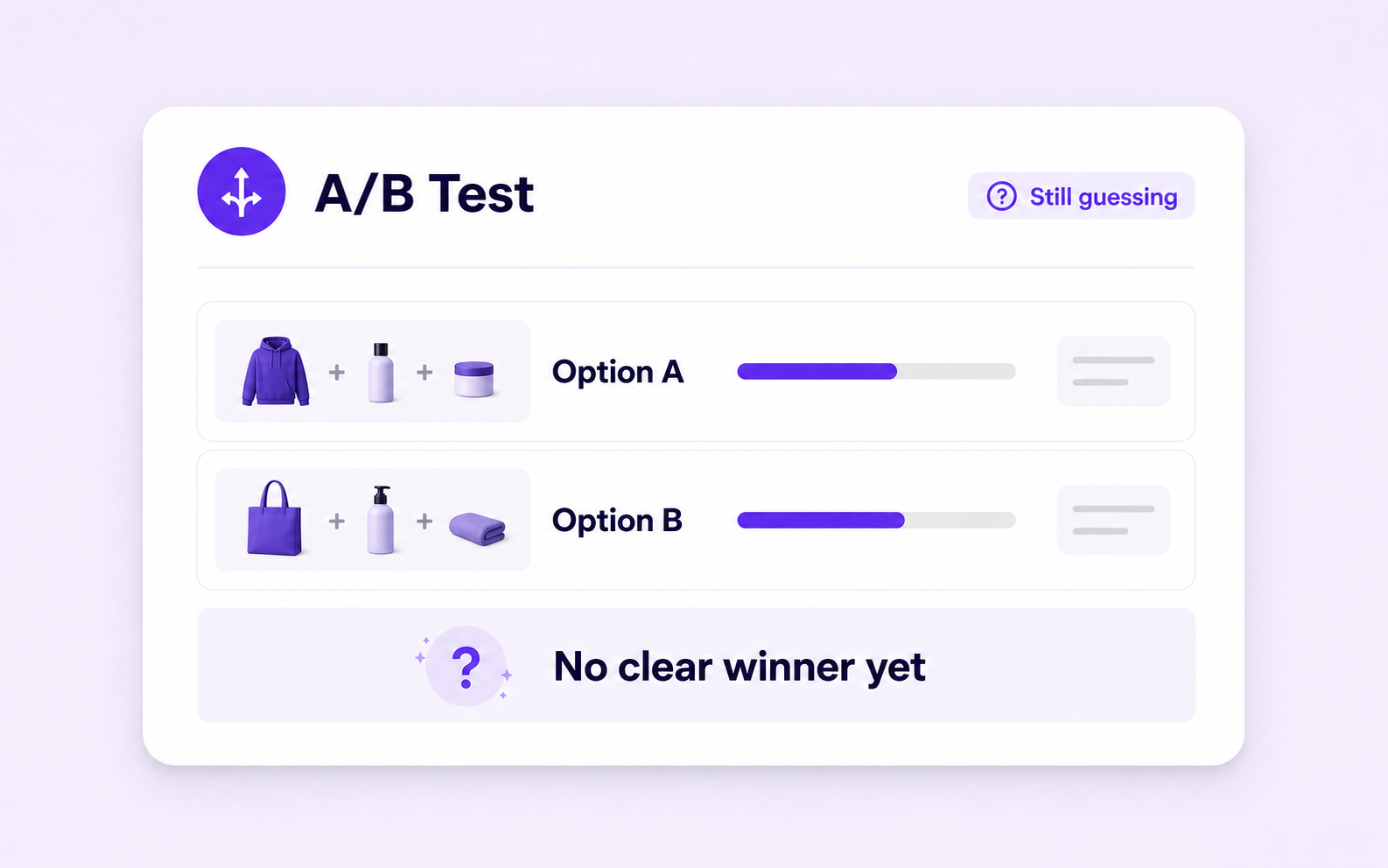 A/B test comparing two bundle offers