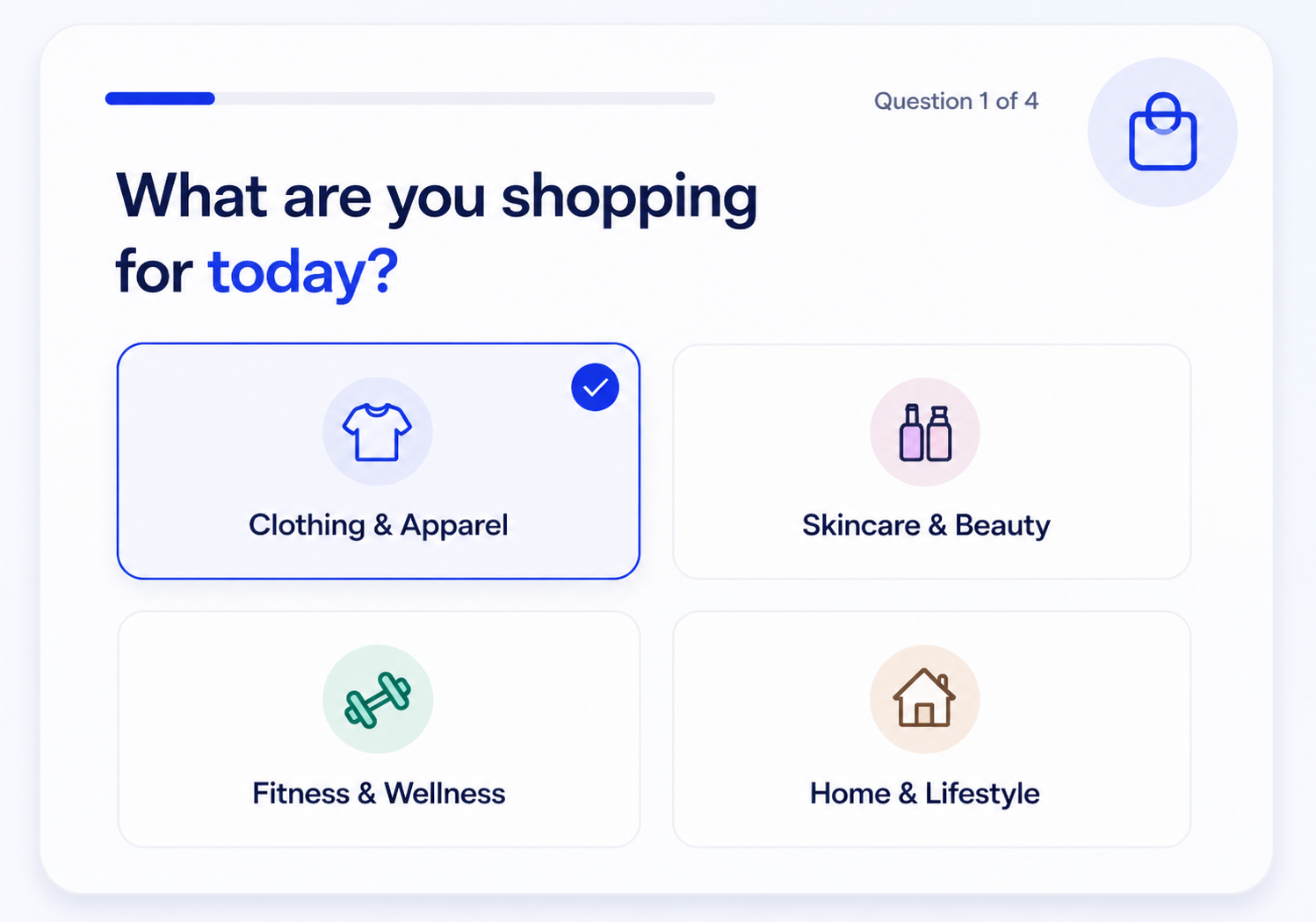 ConvertIQ product quiz experience and personalized recommendation results